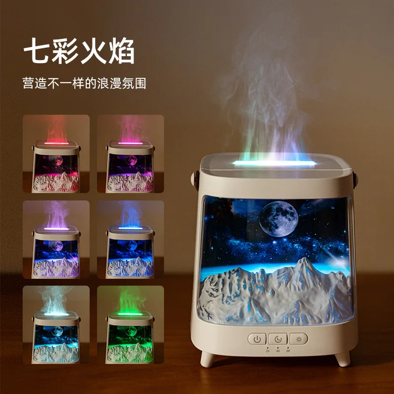 Simulation Planet Galaxy Aroma Diffuser 7‑Color Flame Mist Maker USB Humidifier Home Desktop Fragrance Atmosphere Lamp