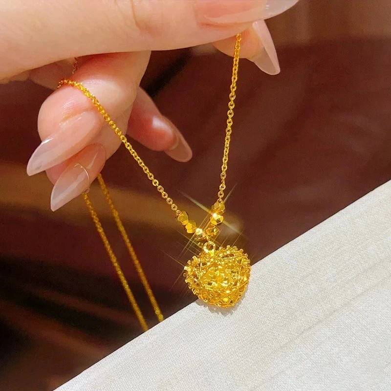 

Elegant 18k Gold Color Blink Heart-shaped Pendant Necklace for Women Bride Wedding Birthday Valentine's Day Jewelry Gifts