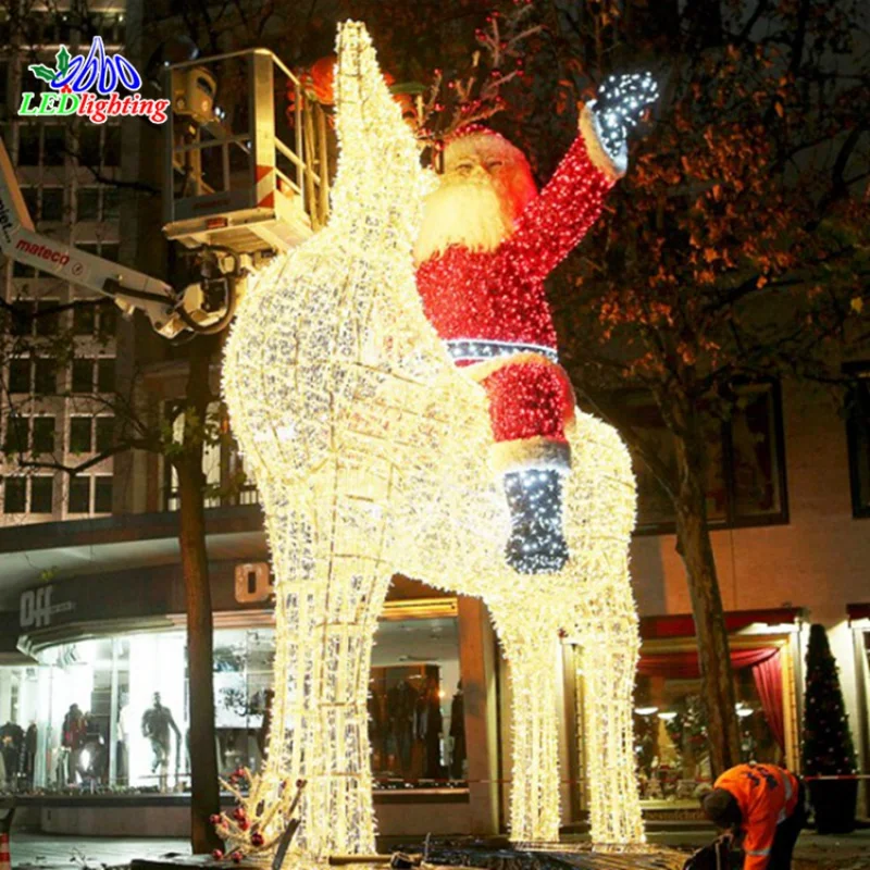 Custom. acrylic led display 3d motif patten santa claus lights