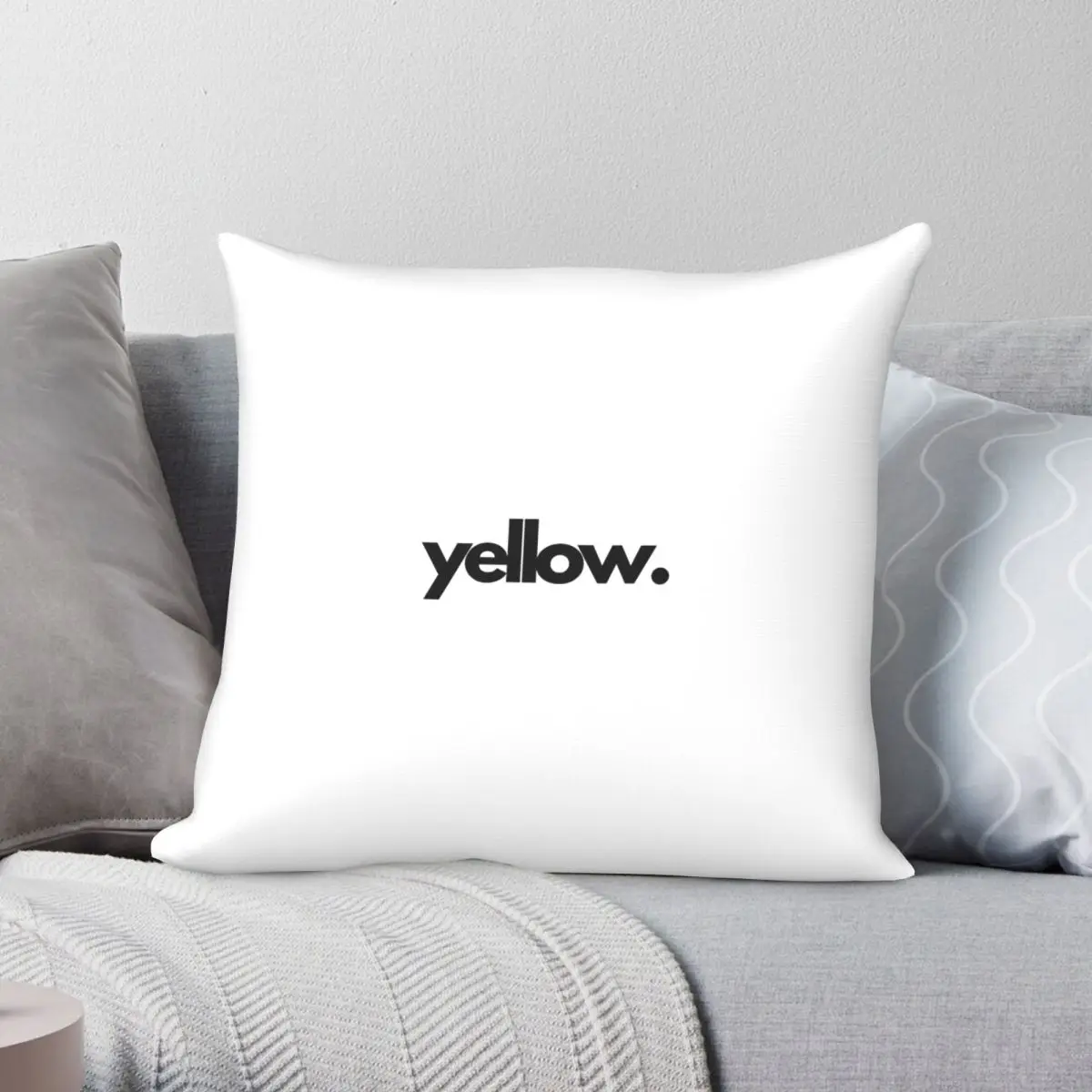 Yellow One Word Art Square Pillowcase Polyester Linen Velvet Printed Zip Decor Throw Pillow Case Home Cushion Cover 45x45