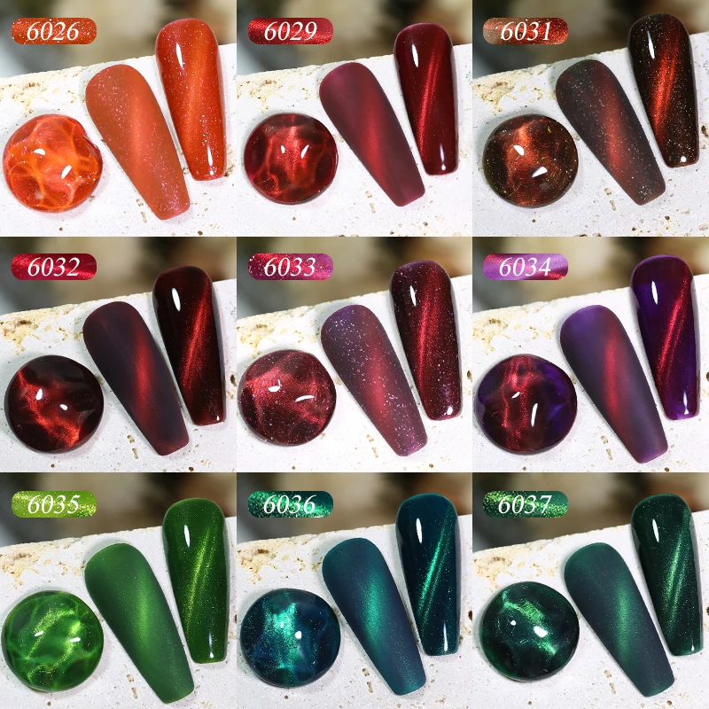 NAILCO 10ml Rosso Verde Cat Eye Gel Smalto per unghie Colori Soak Off UV LED Base per manicure Gel superiori Smalto gel magnetico a lunga durata