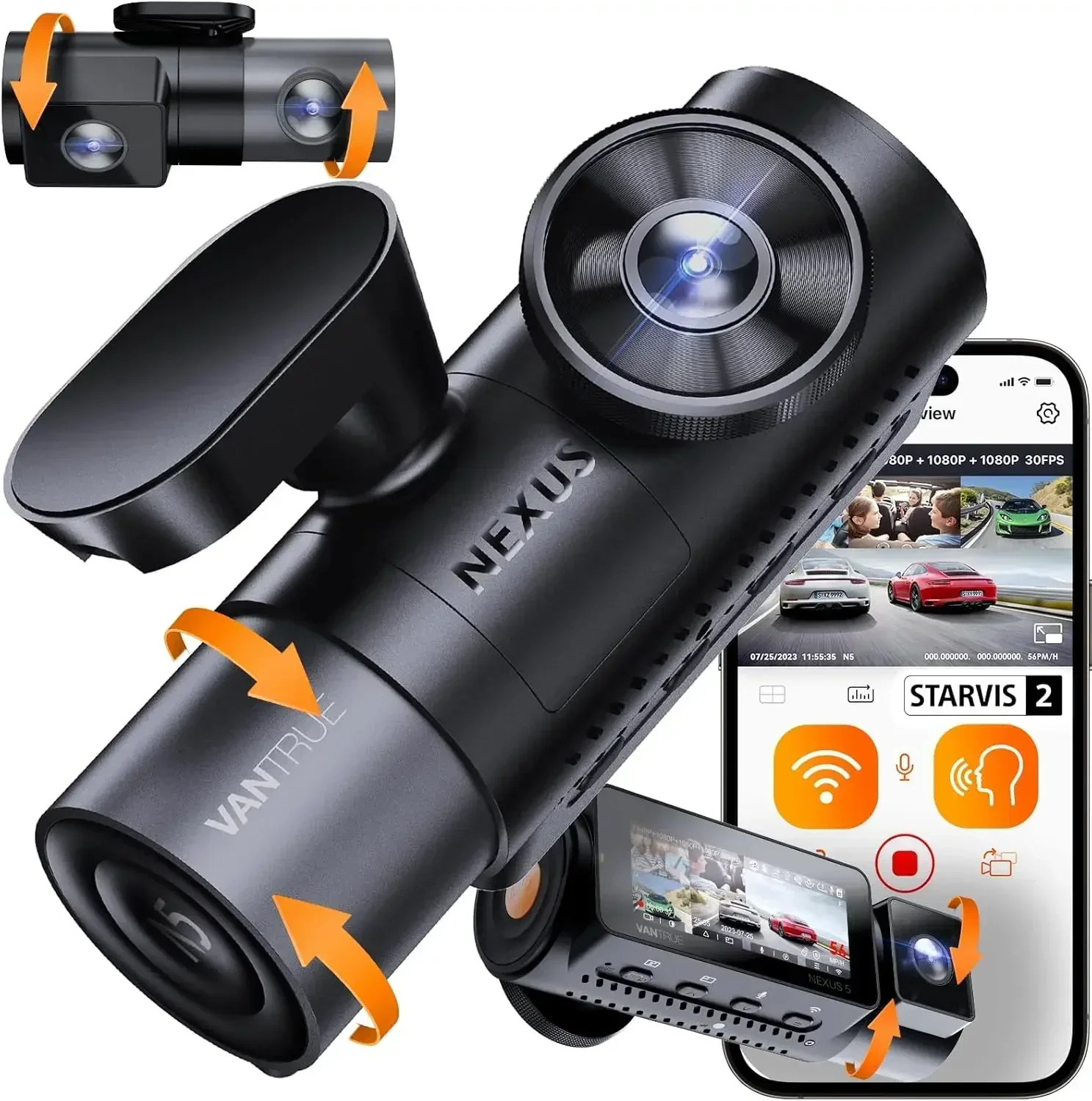 

Excellent Top Quality Hot Sales4 Channel WiFi 360° All Sides Dash Cam, 2 IR Night Vision, Front Rear Inside