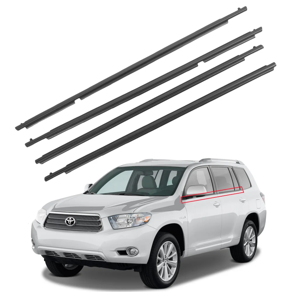 Car Window Moulding Trim Weatherstrip Window Seal For Toyota Highlander 2008-2014 Replaces# 75710/75720-0E030 75730/75740-0E030