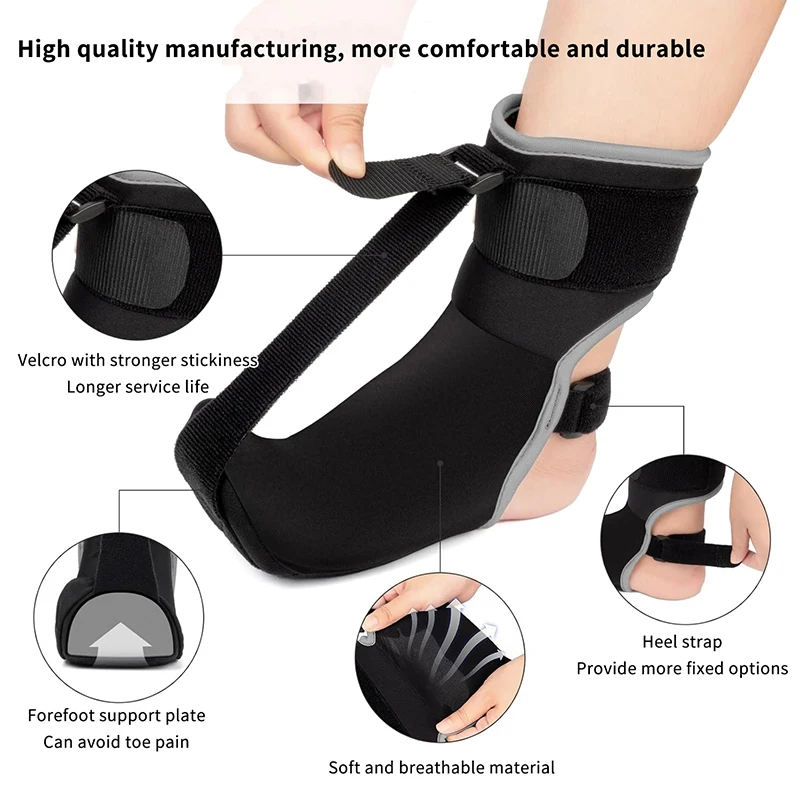 1pc Plantar Fasciitis Night Splint Adjustable Sponge Padding Ankle Arch Support Stretch Boot Tendonitis Relief Foot Care Tools