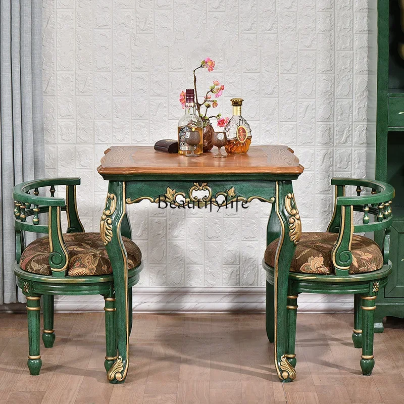 LS 04 طاولة ترفيهية أمريكية جميع شقة صغيرة من الخشب الصلب