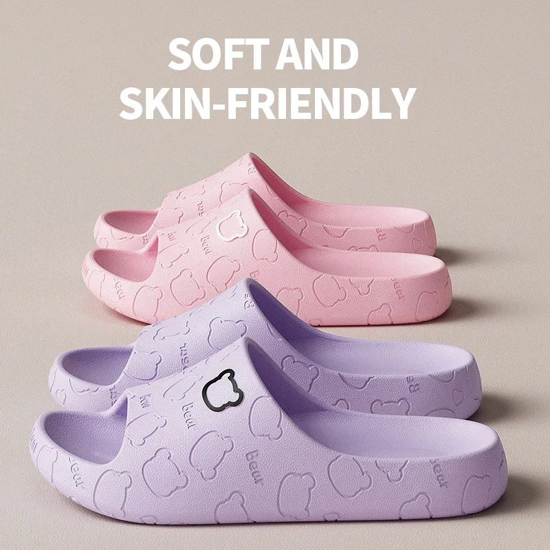 Summer EVA Slippers for Women & Men - Non-Slip Bathroom Slides, Soft Thick Sole Couple Sandals for Indoor/Outdoor Wear