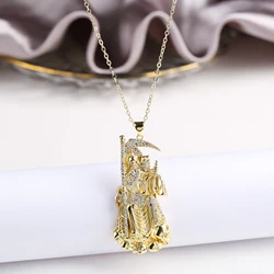 Personalized Shiny Zirconia Religious Character Cross Pendant Downstairs Hip Hop for Man Woman Punk Style Jewelry Accessories