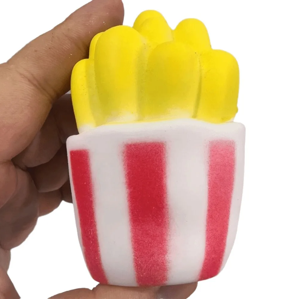 Crunchy Fries Squeeze Toy Sound Effects Building Blocks Realistic Food Pinch Hand Relax Kneading Crackling Fries Squishy Toy