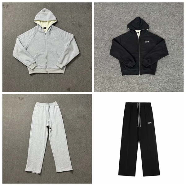 

Loose Fit Embroidered Letter High Street Hoodie Cardigan Straight Leg Pants Autumn Set Casual Sportswear for Teen Boys