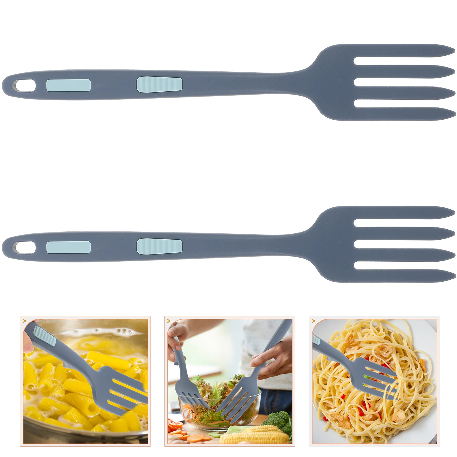 2 Pcs Blending Fork Silicone Kitchen Utensils Gadgets Cooking Extra Long Meat Forks