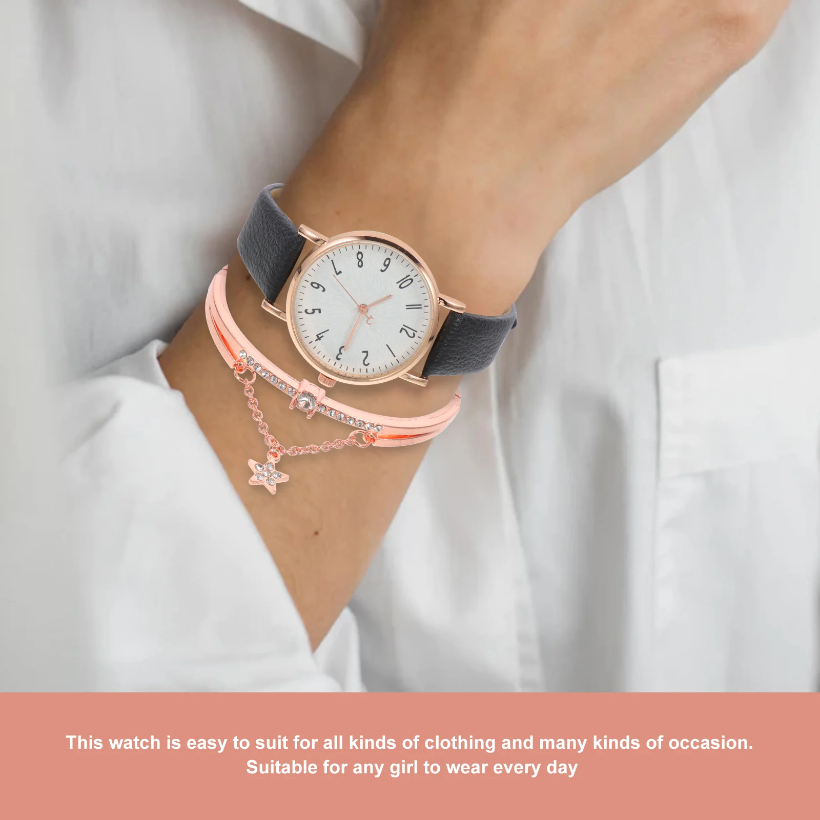 

Delicate Quartz Watch Bracelet Set Woman Dress for Women Personalized Alloy Wrist
