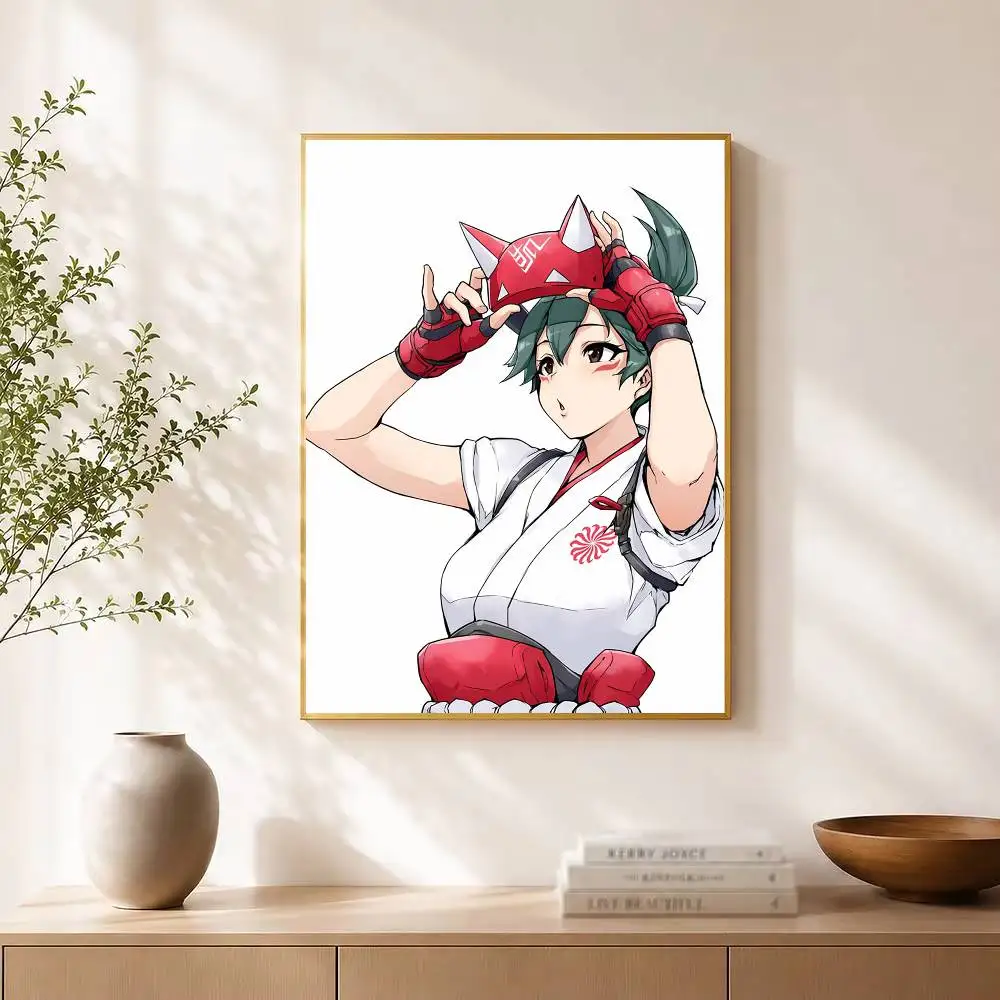 Pop Game Overwatch Fan Kiriko  Poster Waterproof Wall Art Sticker For Bar Living Room Vintage Decor High Quality Print Gift