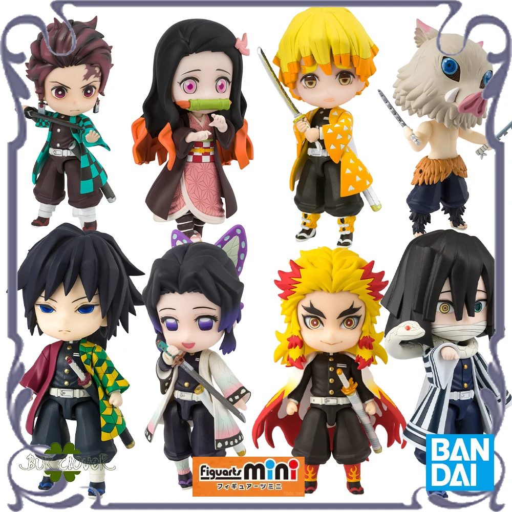 

BANDAI Original Figuarts mini Series Kamado Tanjiro Kamado Nezuko Agatsuma Zenitsu Hashibira lnosuke Anime Figurines Model