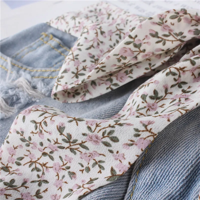 Fashion Fabric Cloth Waist Belts for Women Dresses Print Flowers Skinny Silk Scarf Ribbon Waistband Headband Female Rope Strap