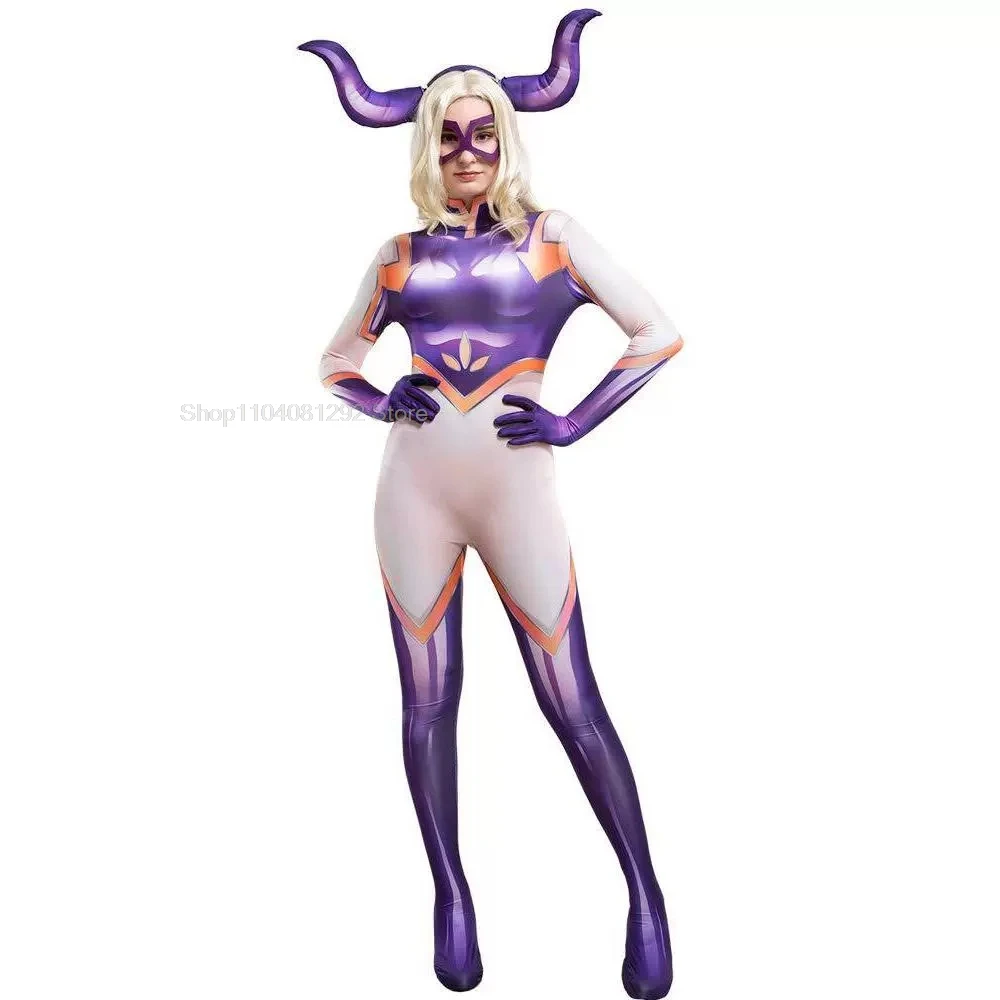 Mount Lady Zentai Bodysuit Cosplay Costume An Audience Requires Mt. Lady Spandex My Hero Academia Jumpsuit for Adult/Kids