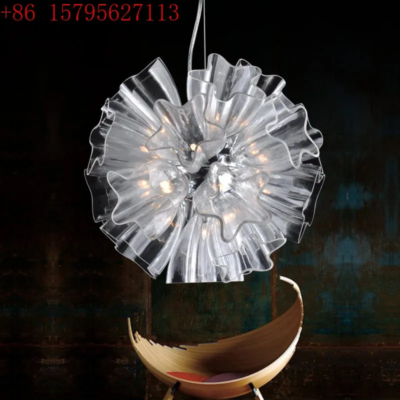 

Bedroom chandelier round spherical dining room living room study duplex stairs butterfly flower lamp