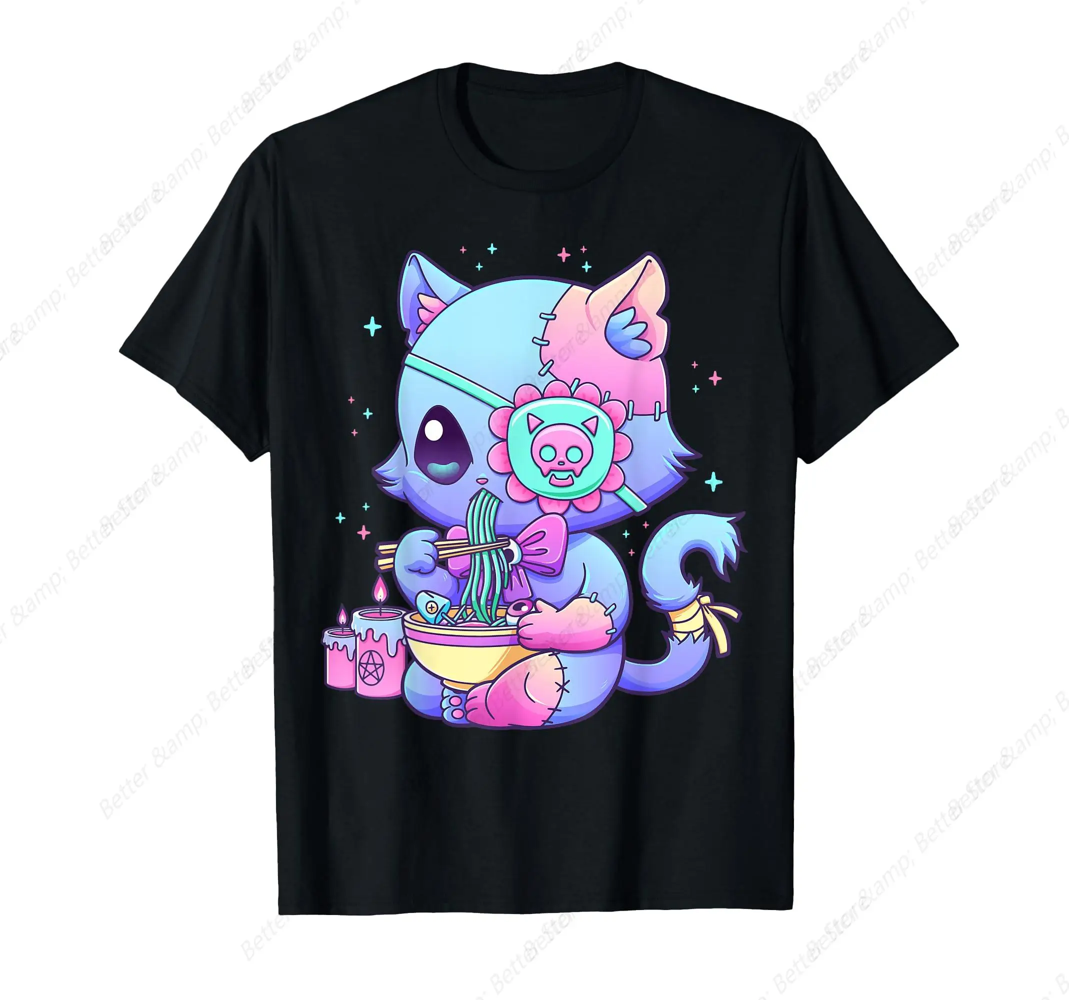 Pastel Goth Creepy Bear Skull Kawaii Men Women T-Shirt