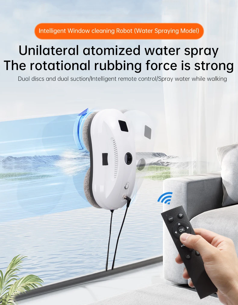 Window Cleaning Robot, Fully Automatic Intelligent Glass Cleaning Tool, Household High-rise Water Spray Window Cleaning Machine