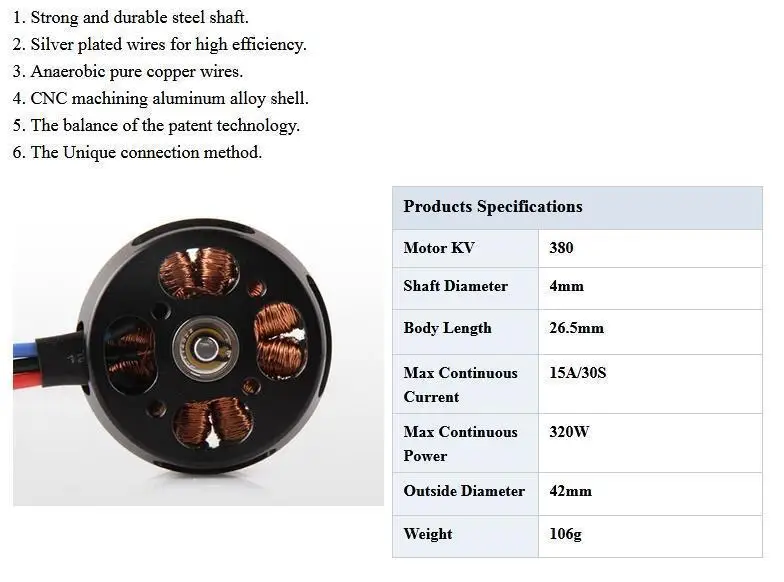 4pcs Sunnysky X3508S KV380 Brushless Motor Motor APC1147 12 1447 DJI 15