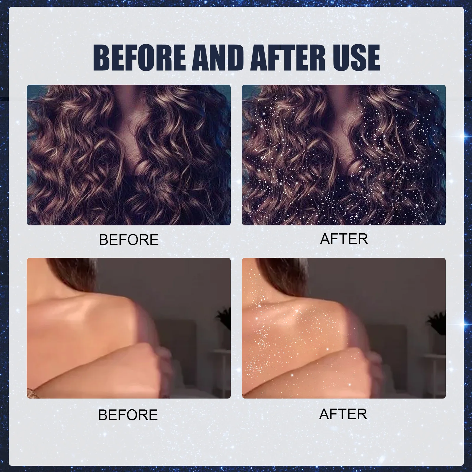 بخاخ لامع 60 مل لشعر الجسم، هايلايتر فوري، مكياج ثلاثي الأبعاد يدوم طويلاً، حفلة عيد الهالوين #4