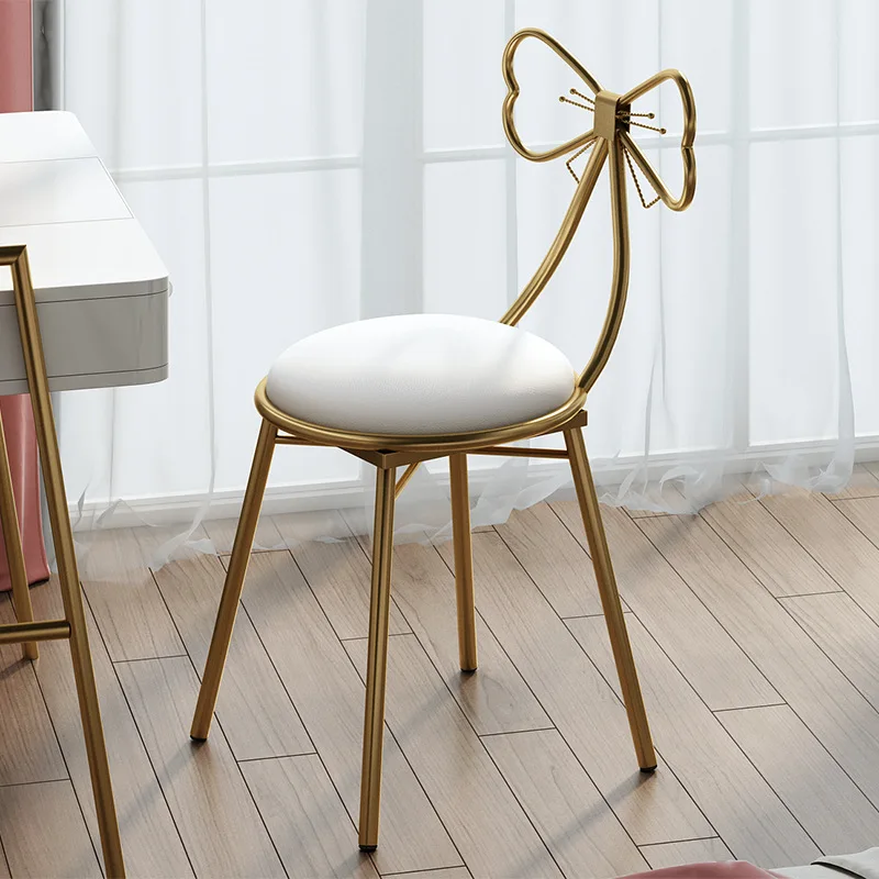 Living Room Chair Modern Minimalist Fairy Makeup Stool Backrest Chair Home Stool Dining Chairs