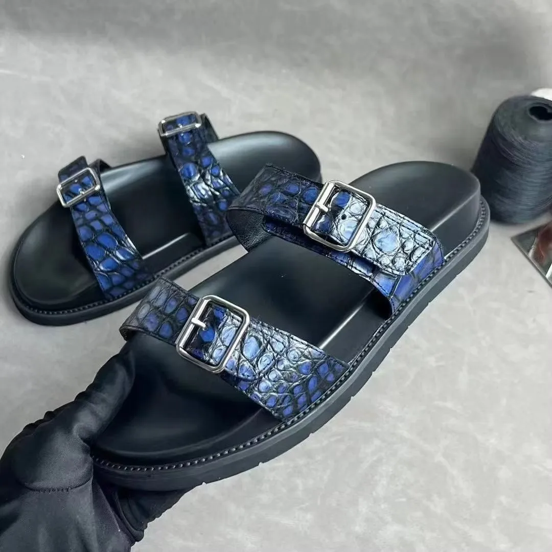 yinhang new men crocodile shoes Flip-flops sandals slipper male