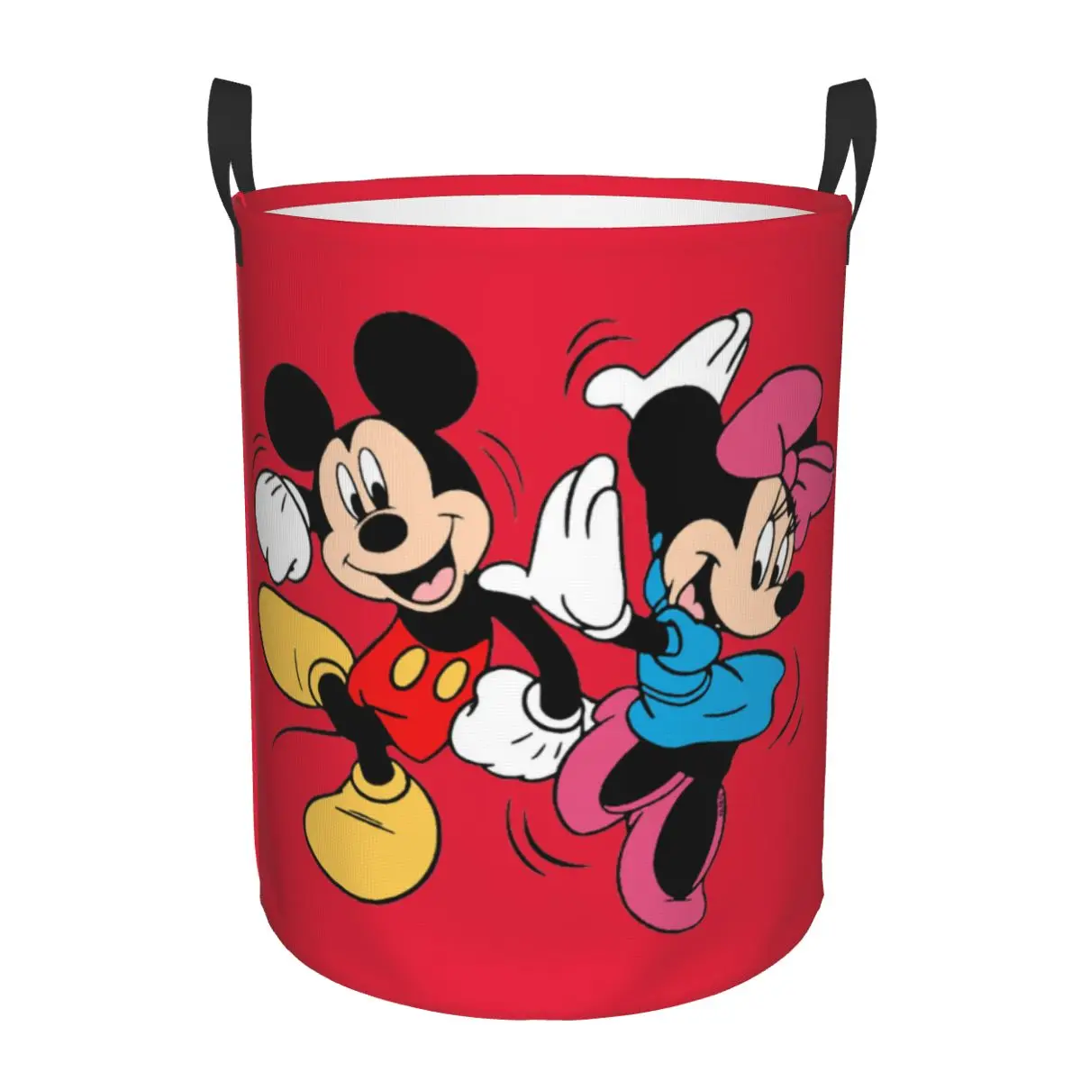 Custom Mickey Mouse Minnie Laundry Hamper Large Clothes Storage Basket Disney Cartoon Toys Bin Organizer for Nursery