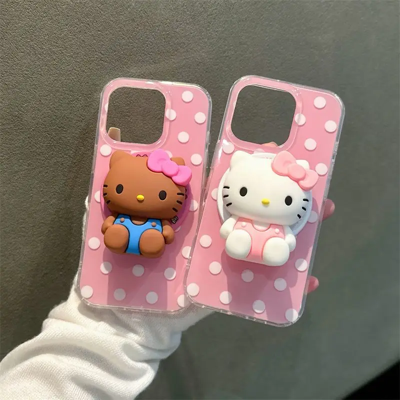 

Kawaii Hello Kitty Sanrio Student Cute Cartoon iPhone Protective Case Anti Drop Phone Case Mobile Phone Decoration Gift for Kids