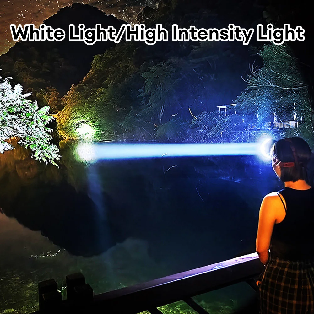 D2 Powerful LED Headlamp Head Light Rechargeable Headlight Outdoor Fishing Camping Hiking Led Flashlights Long-distance Lighting