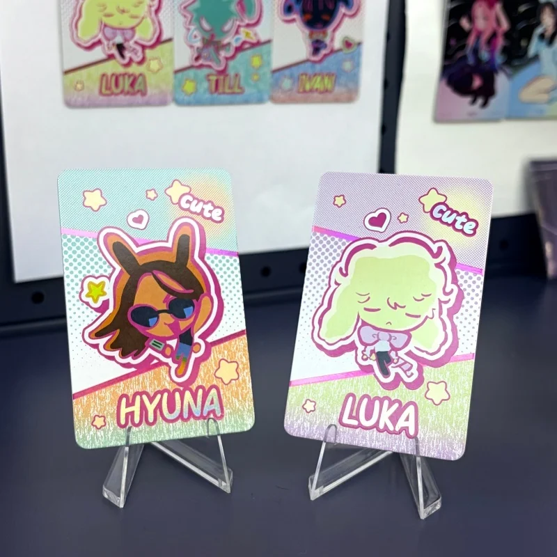 핫 세일 에일리언 스테이지 래빗 시리즈 카드 슈트 액션 피규어 주변기기 루카 이반 수아 미지 레이저 카드 컬렉션 데스크탑 장난감 선물