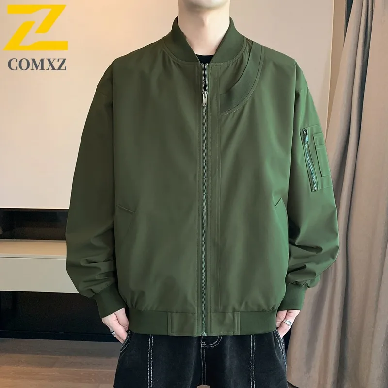 

COMXZ 2025 Luxury Mens Jacket Cycling Durable Motorcycle Coat High Quality Baseball Collar Lightweight Autumn Windbreaker