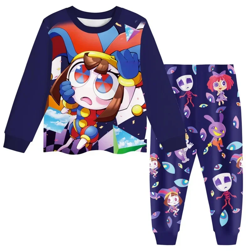 The Amazing Digital Circus Pajamas Kids Pomni and Jax clothes Set Boys Girl Top pant Sets Toddler Clothing Baby Clothes