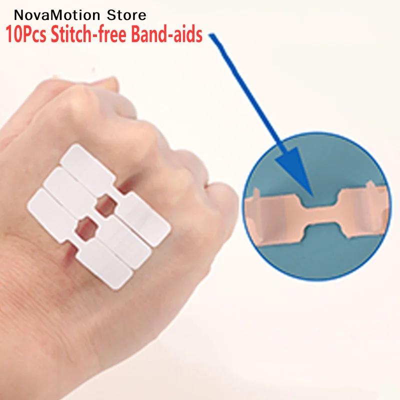 [NM]10 Pack New No Seam Band-Aid Outdoor Quick Wound Suture Zipper Tape Reduce Posting Outdoor Survival Accessories[NM]