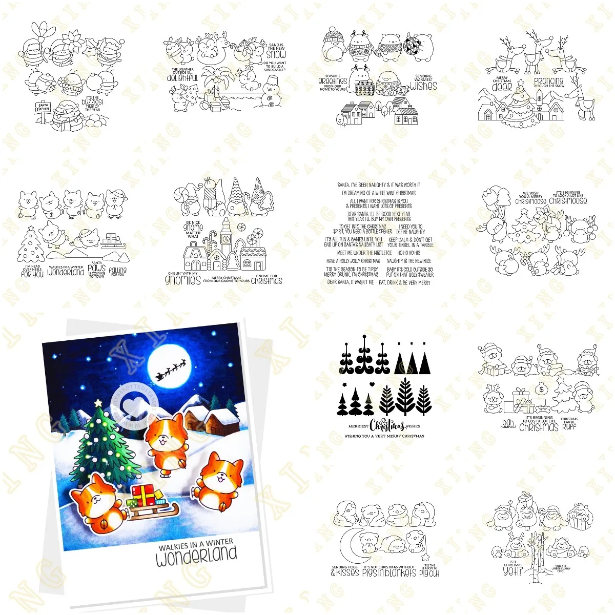 Laugh Out Loud Christmas Deck The Halls Cutting Dies And Stamps Scrapbook Diary Decoration Stencil Embossing Template DIY Card