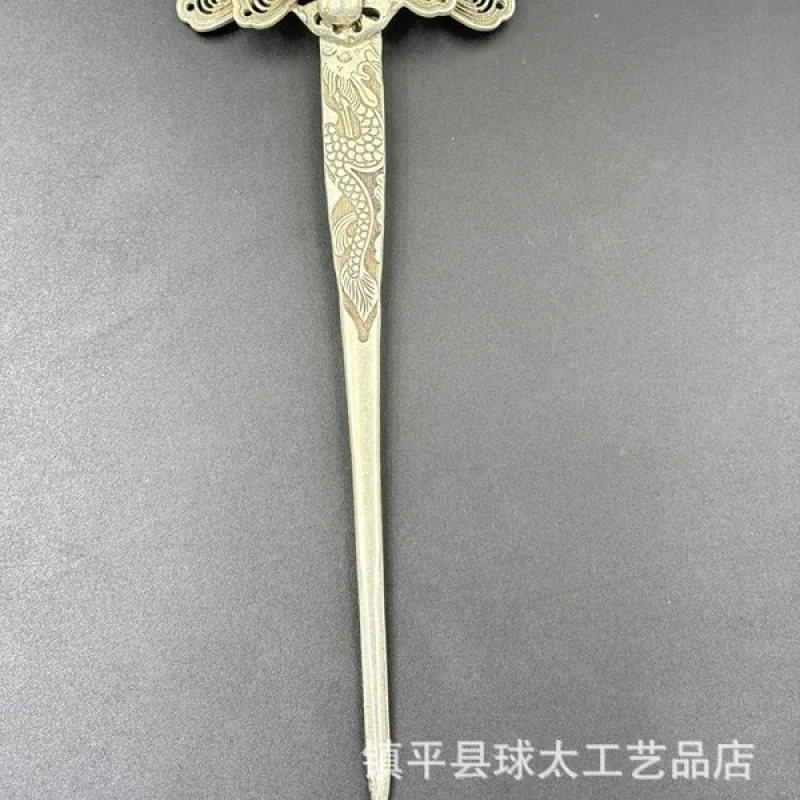 Antique Miscellaneous Tibetan Silver Miao Silver Hairpin Female Retro Ethnic Style Costume Headdress Updo White Copper Silver Gi