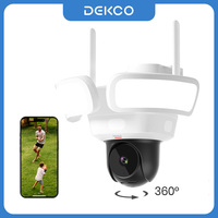 Dekco 3K UHD WiFi Floodlight Camera Outdoor 360° View Color Night Vision Wireless Security Camera PIR Detection 2-way Audio