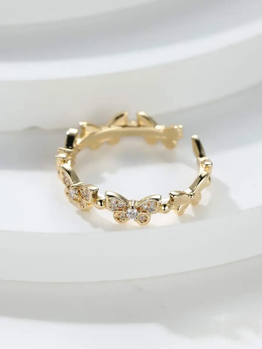 

Butterfly Decor Cuff Ring For Women Fashion Jewelry