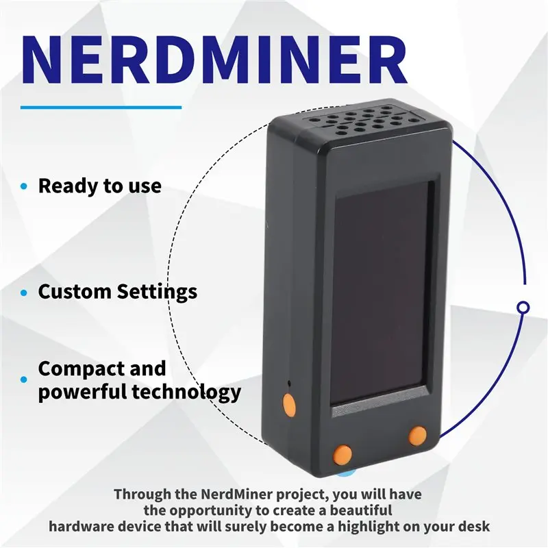 A23F-Nerdminer V2 78KH/S BTC Solo Lottery Miner With LCD Display Bitcoin BTC Crypto Miner ASIC Mining Miner Silent Miner