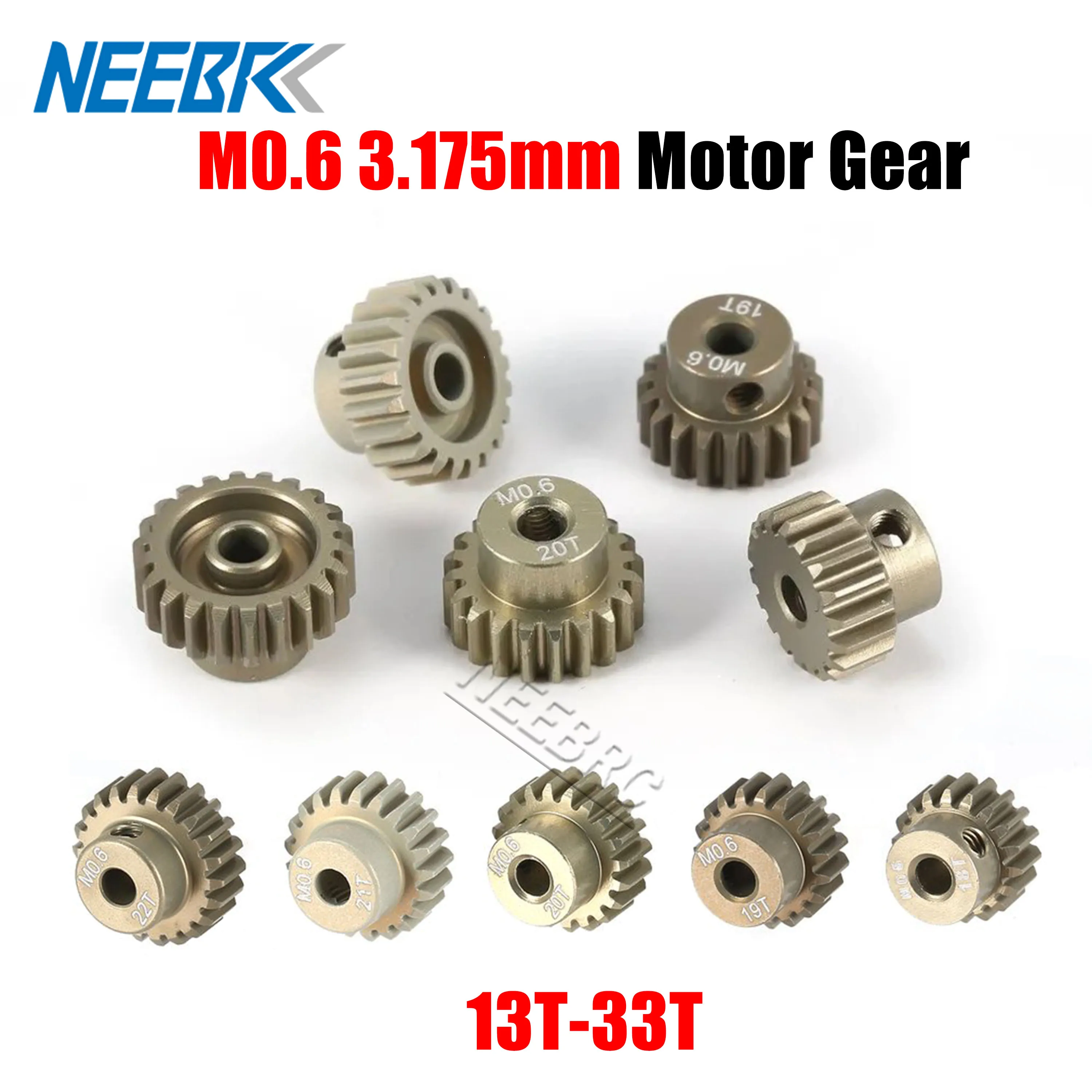 

2pcs M0.6 Motor Gear 13T 14T 15T 16T 17T 18T 19T 20T 21T 22T 23T 24T 25T 26T 27T 28T 29T 30T 31T Metal Pinion for 1/10 RC Car