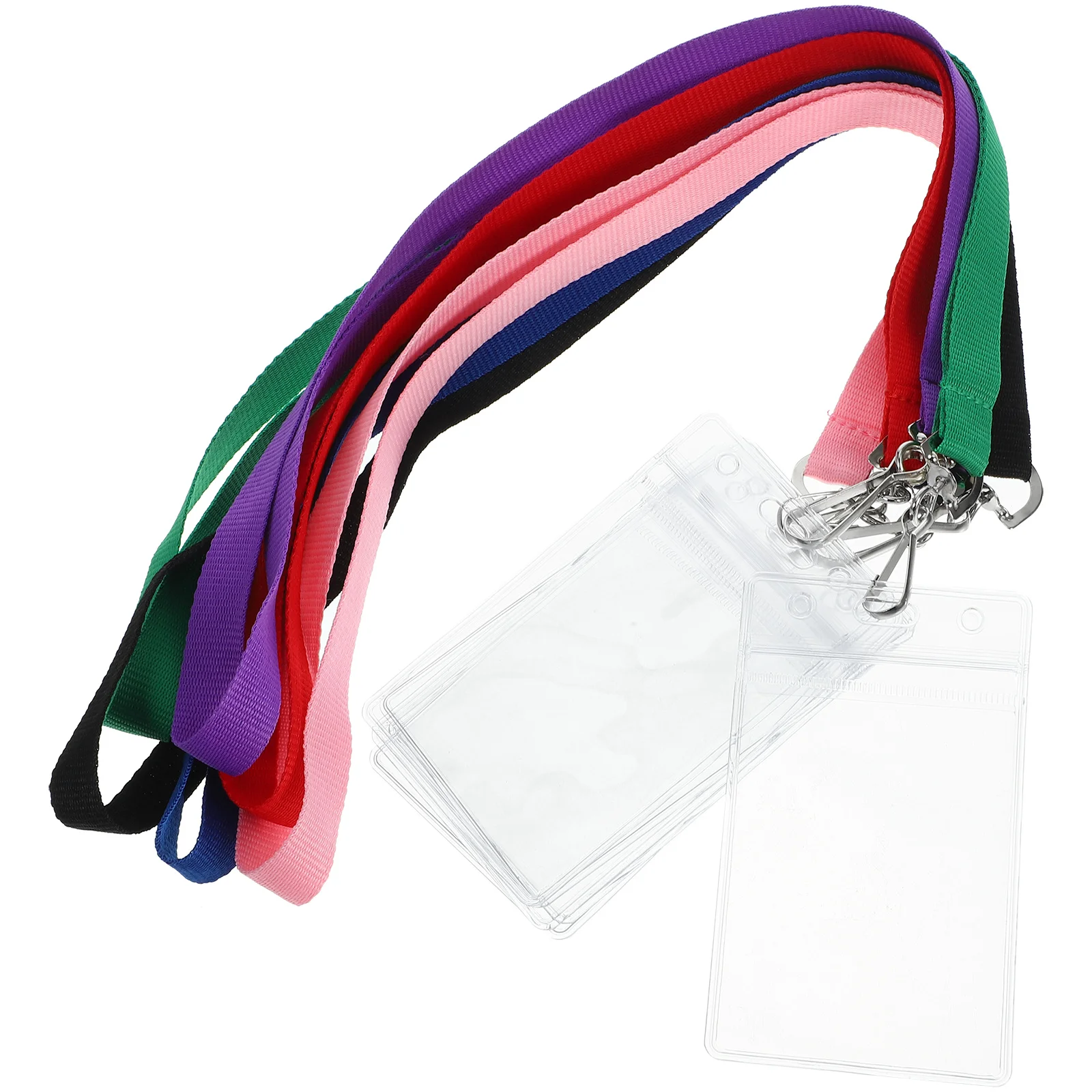 

6Pcs Card Holder Waterproof Id Badge Holders Universal Clear Protective Sleeve Lanyard Name Tag Holder Card Sleeve