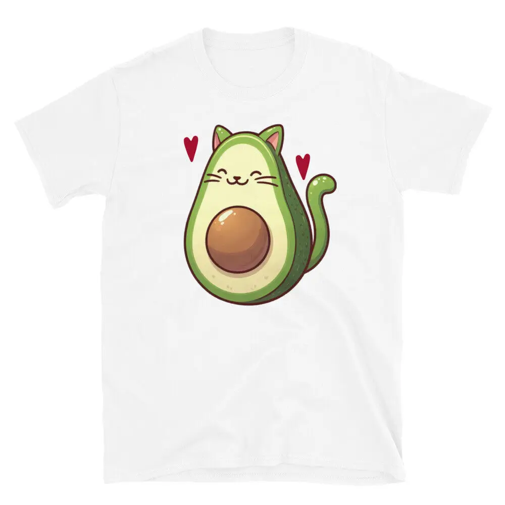 Avogato T-Shirt - Cute Avocado Cat , Unisex Tee Anime Graphic T-shirts For Men Clothing Women Tees High Quality