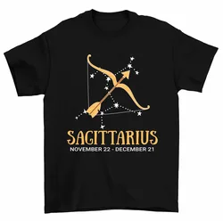 Sagittarius Bow And Arrow Zodiac Sign T-Shirt Men Women High Quality 100%Cotton Short Sleeve