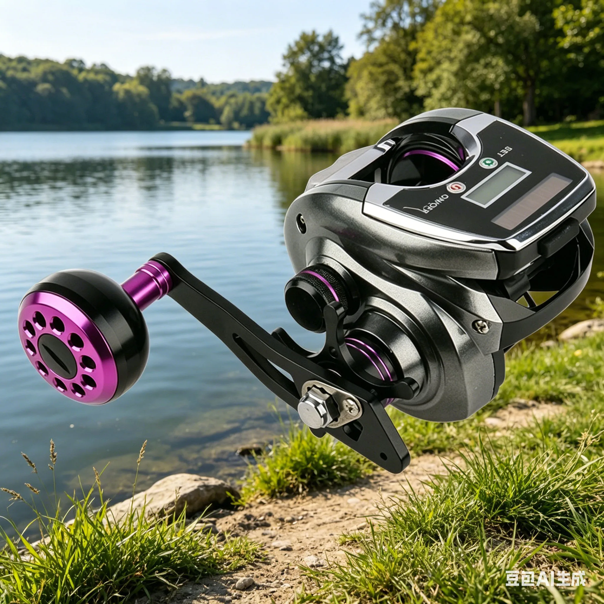 Baitcasting Fishing Reel With USB Solar Charging Digital Display 8.0:1 Single/double Rocker Arm Electronic Fishing Reel Tackles