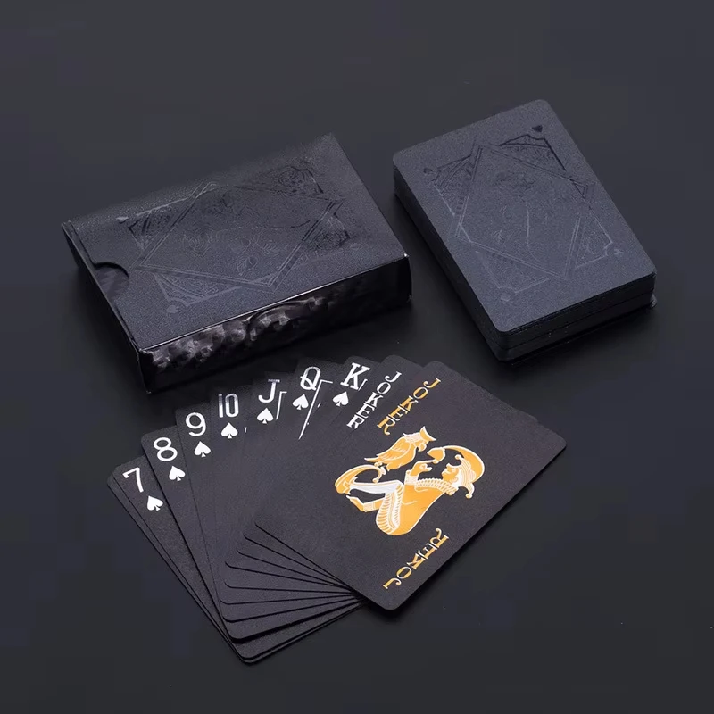 

Color Black Gold Playing Card Game Card Group Waterproof Poker Suit Magic Dmagic Package Board Game Gift Collection