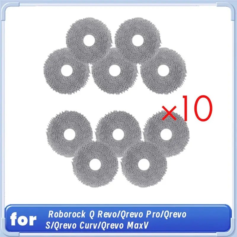 

M04K 10 PCS Mop Cloth For Roborock Q Revo/Qrevo Pro/Qrevo S/Qrevo Curv/Qrevo Maxv Robot Vacuum Enhanced Cleaning Efficiency