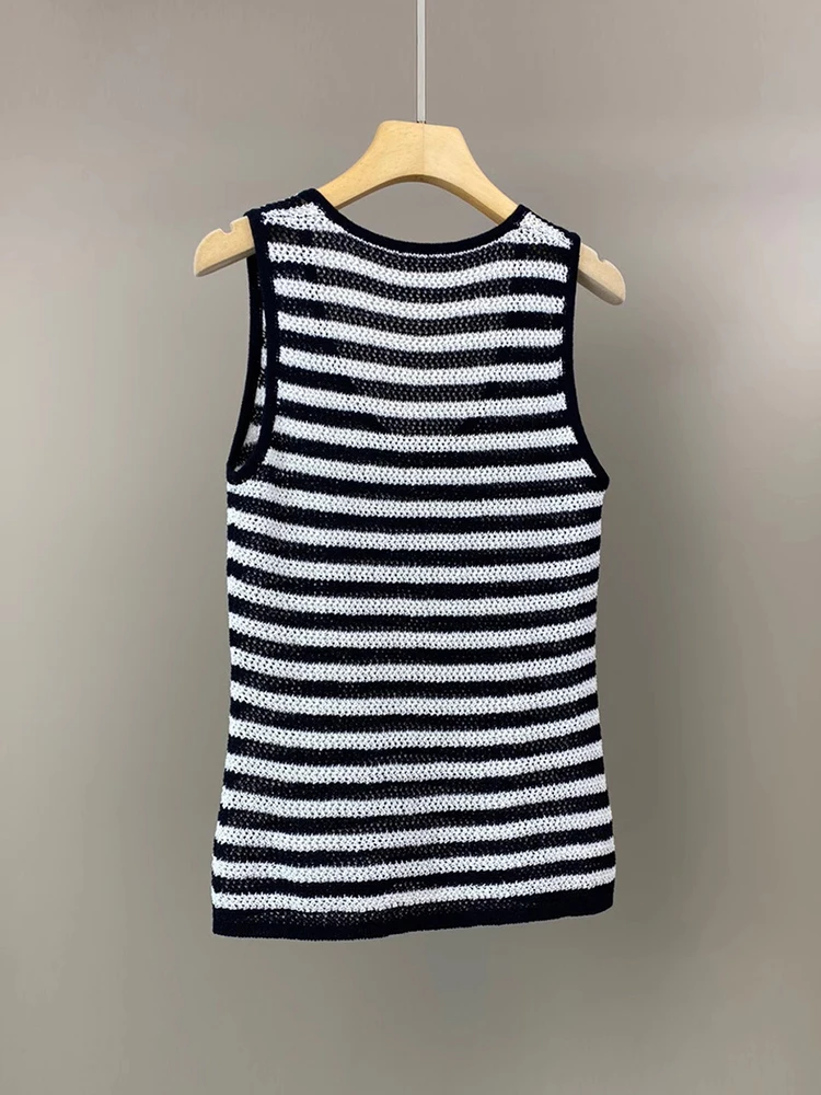 Faionable U-Ne الجوف خارج القطن الكتان Svel تانك الأعلى رقيقة الصيف أعلى للنساء تخفيف Sle فضفاضة تناسب طول منتظم