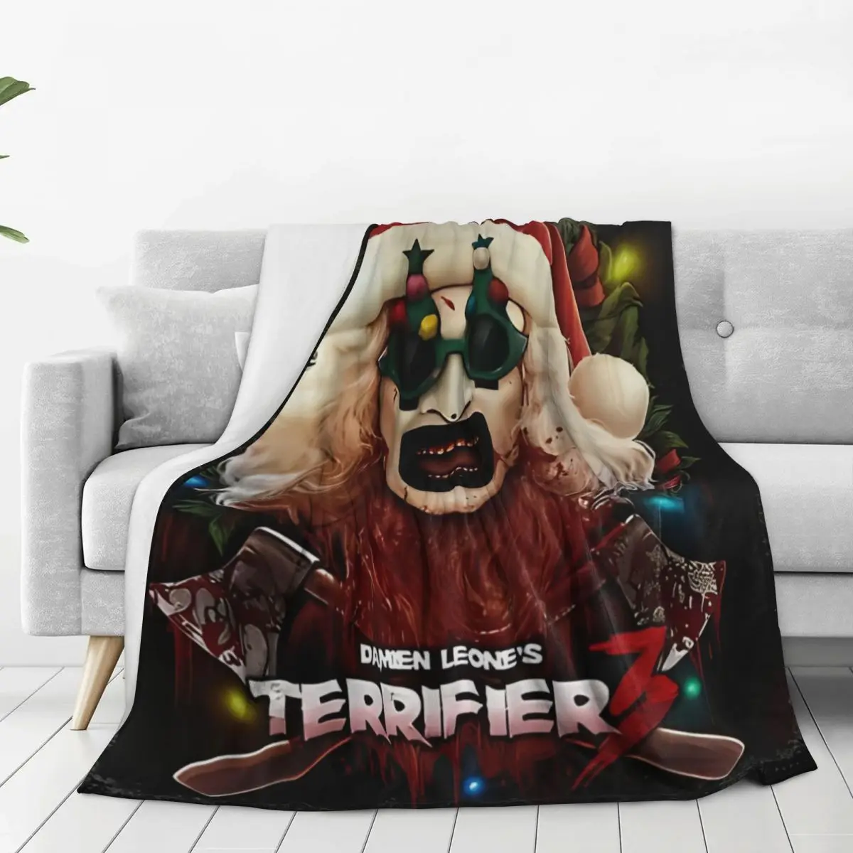 Terrifier 3 Christmas Merch Blanket Super Soft Warm Throw Blankets for Sofa Multiple Sizes Throws And Blankets