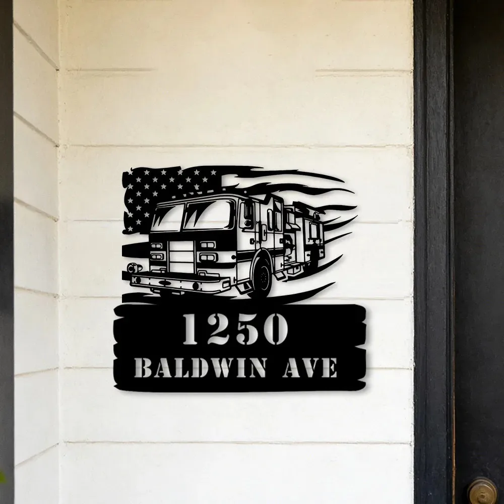 Customizable Eagle Flag Rustic Metal Address Plaque Outdoor Entry Garage Wall Decor Gift for Dad New Housewarming