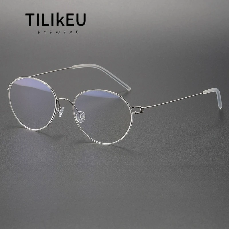 

High Quality Pure Titanium Retro Screwless Simple Thin-Rim Eyeglasses Frames Men Prescription Glasses Frame Women Luxury Eyewear