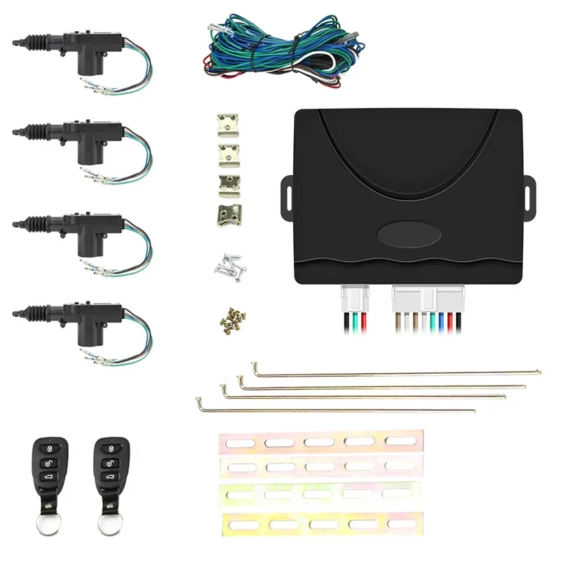 Hippcron 12V Auto-Fernbedienungs-Türschloss-Set mit schlüssellosem Zugangssystem und 4 Türschlossantrieben, universell, 2 Fernbedienungen – Detail 6
